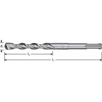 SDS-plus hamerboor, 2 snijkanten, &oslash;5,0x50/110 mm