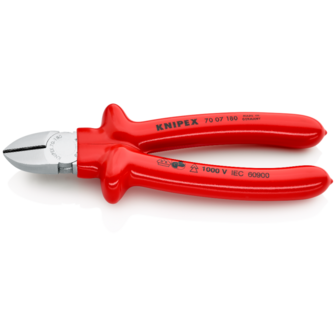 Knipex VDE zijsnijtang 180mm dompel ge&iuml;soleerd  