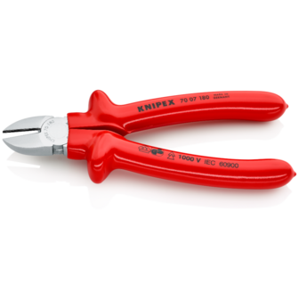 Knipex VDE zijsnijtang 180mm dompel ge&iuml;soleerd  