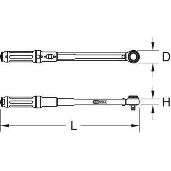 KS tools 1/2&quot; ERGOTORQUE&reg;precision Momentsleutel met draaiknop-omsteek-ratelkop, 40-200Nm