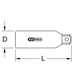 Ks tools Ge&iuml;soleerde vergrotingsadapter, 3/8&quot; Fx1/2&quot; M