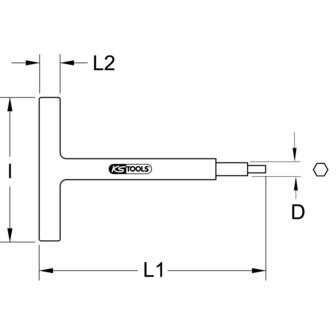 KS tools VDE T-greep inbussleutel met veiligheidsisolatie, 10x200 mm