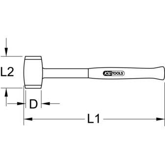 Ks tools Kunststofhamer met veiligheidsisolatie, kop &Oslash; 25 mm