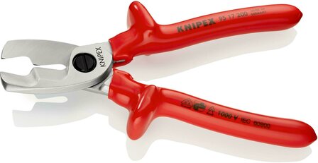 Knipex kabelschaar 200mm dompel ge&iuml;soleerd