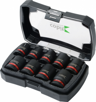 COBIT - 9-delige slagdoppenset 1/2&quot; - 8/10/13/16/17/18/19/21/24