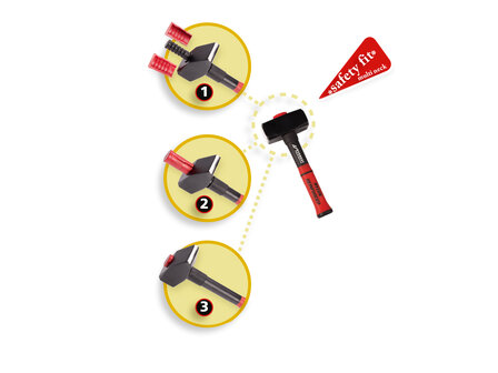 Moker - Vuisthamer EVEREST 2000 gram met fiberglassteel 30 cm