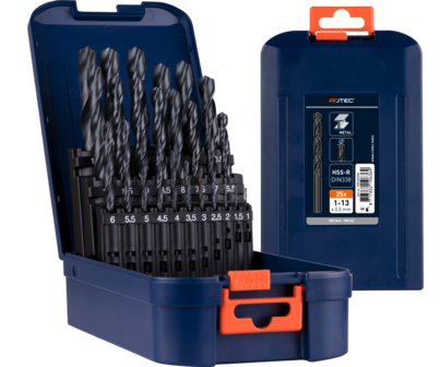 Rotec 25-dlg. Spiraalborenset type &#039;100&#039; in ABS-cassette