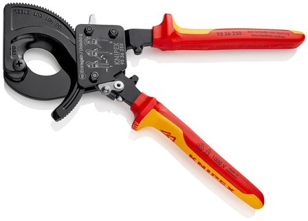 KNIPEX VDE ratelkabelschaar 250mm (&Oslash; 32 mm) 240 mm&sup2;