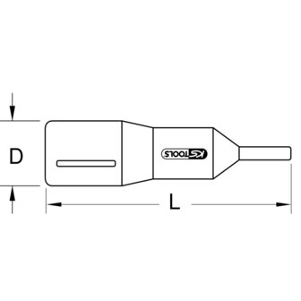 KS tools inbusdop 1/2&quot; 6 mm, 95 mm lang.