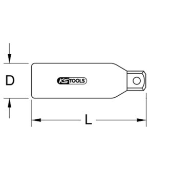 KS tools Verloopadapter met veiligheidsisolatie, 1/2&quot; F x 3/8&quot; M