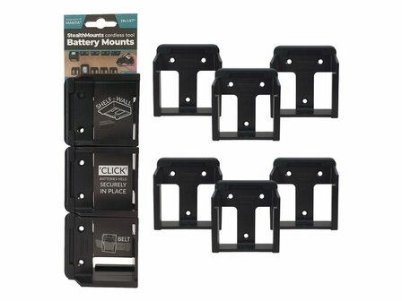 StealthMounts BM-MK18-6 Accuhouder voor Makita 18V LXT - Zwart- 6-pack