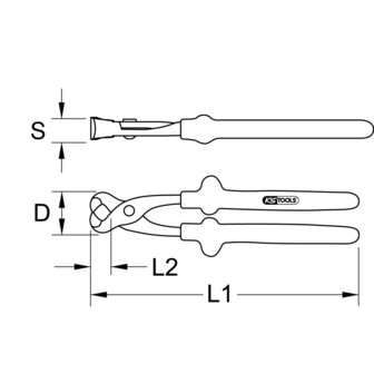 KS tools 1000V Moniertang, 250mm