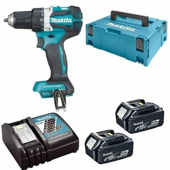 Makita DDF484RTJ 18V Li-ion accu boor-/schroefmachine set (2x5.0Ah) in Mbox