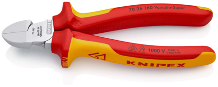 Knipex VDE Zijsnijtang verchroomd 160 mm 