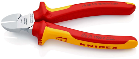 Knipex VDE Zijsnijtang verchroomd 160 mm 