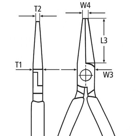 KNIPEX VDE platspitsetang 200mm