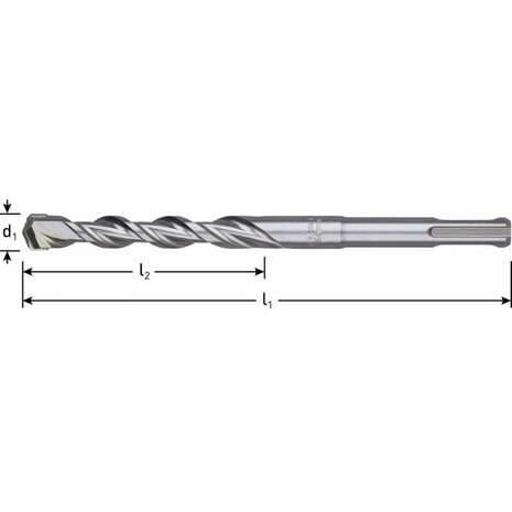 SDS-plus hamerboor, 2 snijkanten, ø12,0x110/160 mm