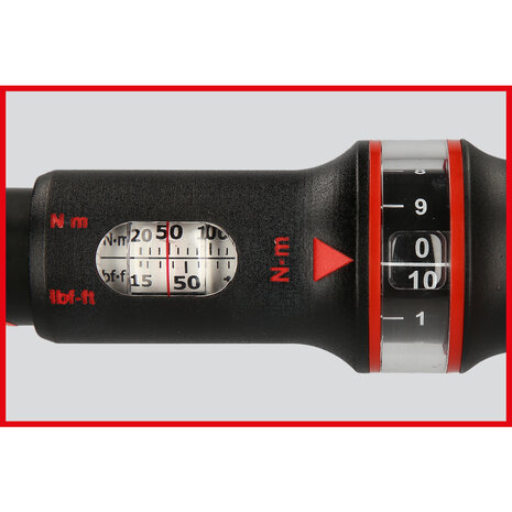 KS.tools 1/2" ERGOTORQUE®precision Momentsleutel met draaiknop-omsteek-ratelkop, 20-100Nm