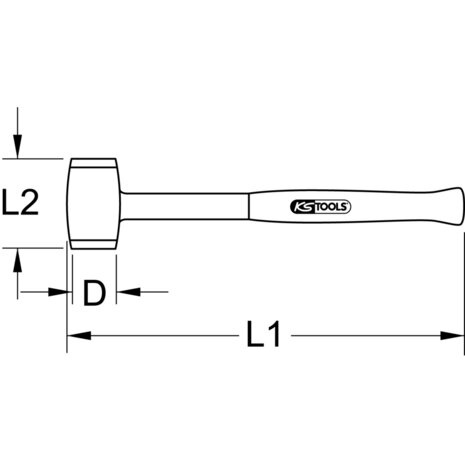 Ks tools Kunststofhamer met veiligheidsisolatie, kop Ø 25 mm