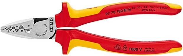 Knipex VDE adereindhulstang 0,25-16,0 mm² 