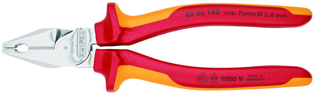 Knipex VDE kombitang verchroomd geïsoleerd met meer-componentengrepen 160 mm