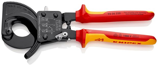 KNIPEX VDE ratelkabelschaar 250mm (Ø 32 mm) 240 mm²
