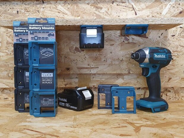 StealthMounts BM-MK18-6 Accuhouder voor Makita 18V LXT - Zwart- 6-pack