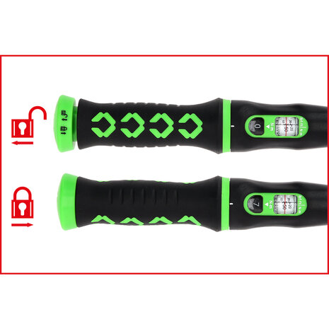 KS tools 1/2" COMPETITION Momentsleutel met omschakelbare ratelkop, 20-200Nm