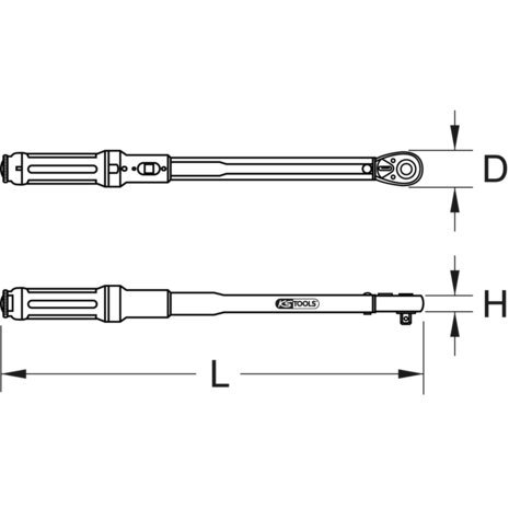 KS tools 1/2" COMPETITION Momentsleutel met omschakelbare ratelkop, 20-200Nm