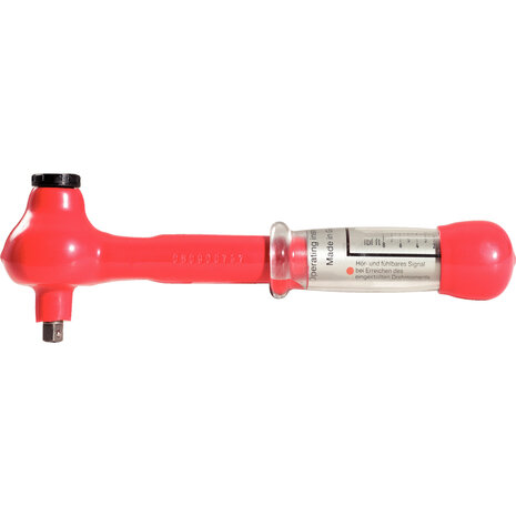 KS tools 1/2" mini-momentsleutel met veiligheidsisolatie en omschakelbare ratelkop, 5-25 Nm