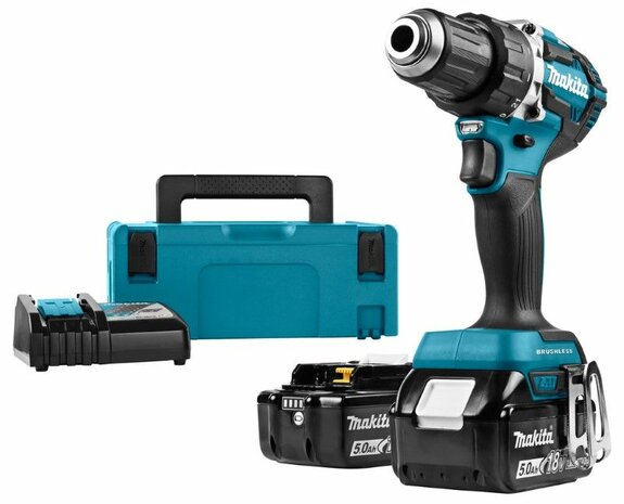 Makita DDF484RTJ 18V Li-ion accu boor-/schroefmachine set (2x5.0Ah) in Mbox