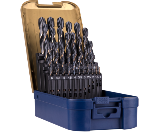 Rotec 25-dlg. Spiraalborenset type '101' in ABS-cassette