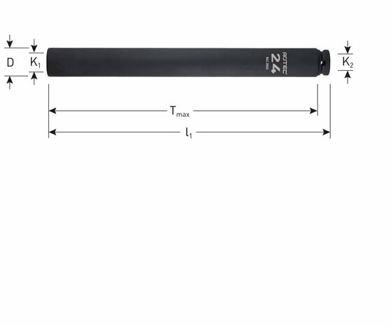 Rotec Krachtdop 1/2&quot; Extra Diep 30 mm L=310 &ndash; 842.3030