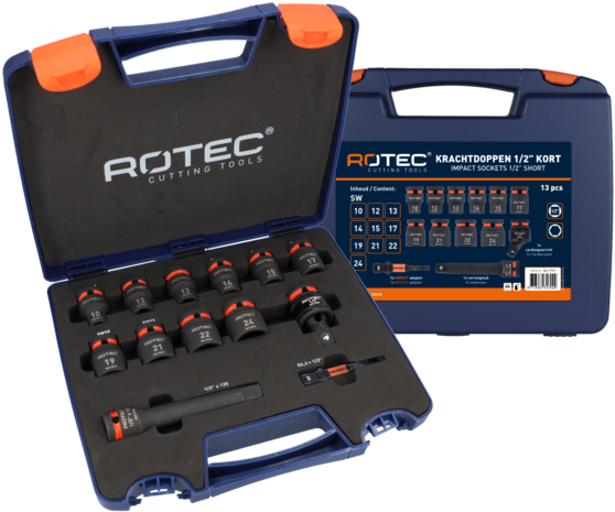 Rotec Krachtdoppen 1/2&quot; 6-knt. set