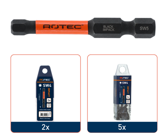 IMPACT Schroefbit HEX (inbus) , 5mm verp. 2.st  