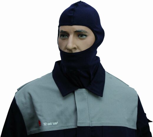 Vlamboogbestendige hoofdbescherming, beproeving: 12,1 cal/cm&sup2;