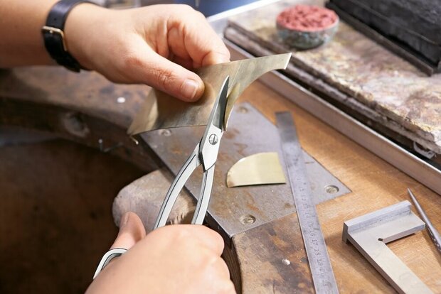 BESSEY Goudsmidschaar D75-1 &ndash; 175 mm &ndash; gebogen snede &ndash; Vernikkeld