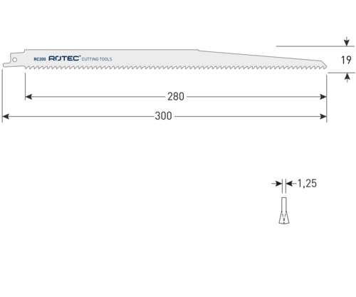 Reciprozaagblad RC200, verpakt per 5 stuks