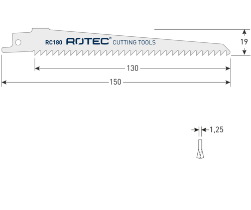 Reciprozaagblad RC180, verpakt per 5 stuks