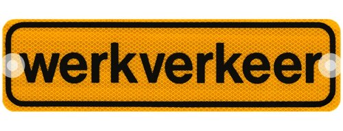 Fluor zuignapbord 500x100mm "WERKVERKEER"