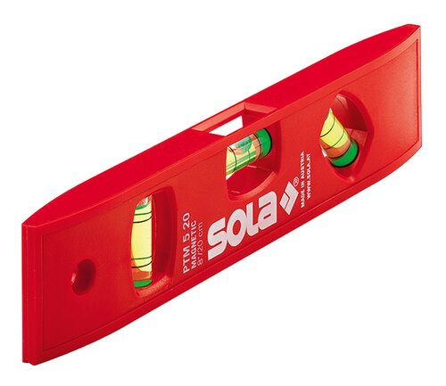 Sola Kunststof waterpas PTM5/20 20cm 3 libellen rood magnetisch