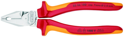 Knipex VDE kombitang verchroomd geïsoleerd met meer-componentengrepen 160 mm