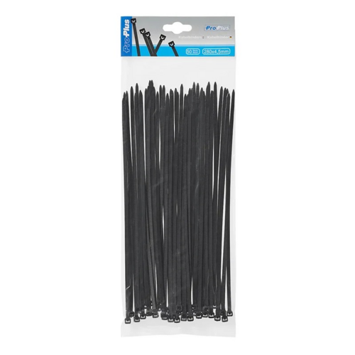 Kabelbinders 280x4,5mm 50 stuks zwart