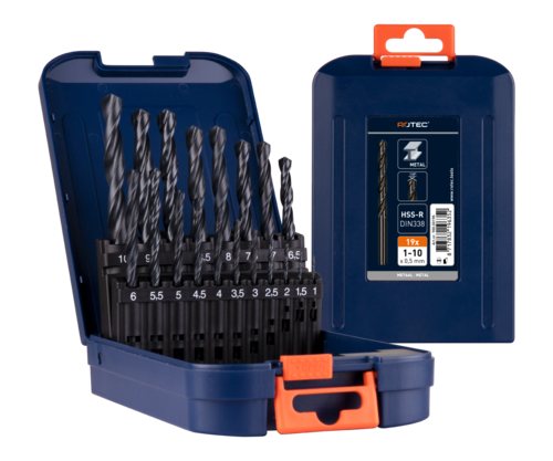 Rotec 19-dlg. Spiraalborenset type '100' in ABS-cassette