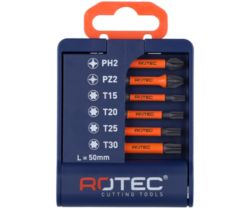Rotec 6-dlg. Bit-set IMPACT 50mm PH-PZ-T Rotec 6-dlg. Bit-set IMPACT 50mm PH-PZ-T