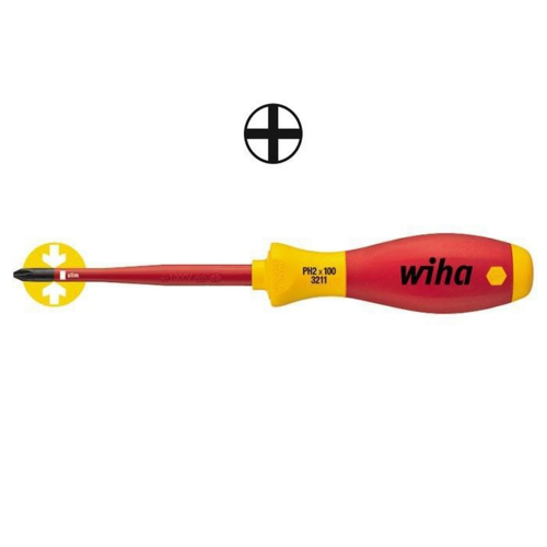 Wiha Kruiskopschroevendraaier SoftFinish Electric slimFix 1000V PH2x100
